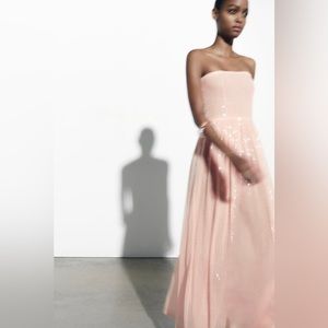 Zara ✨💫✨Soft Pink Knit Sequin Dress - Size Medium- NWT